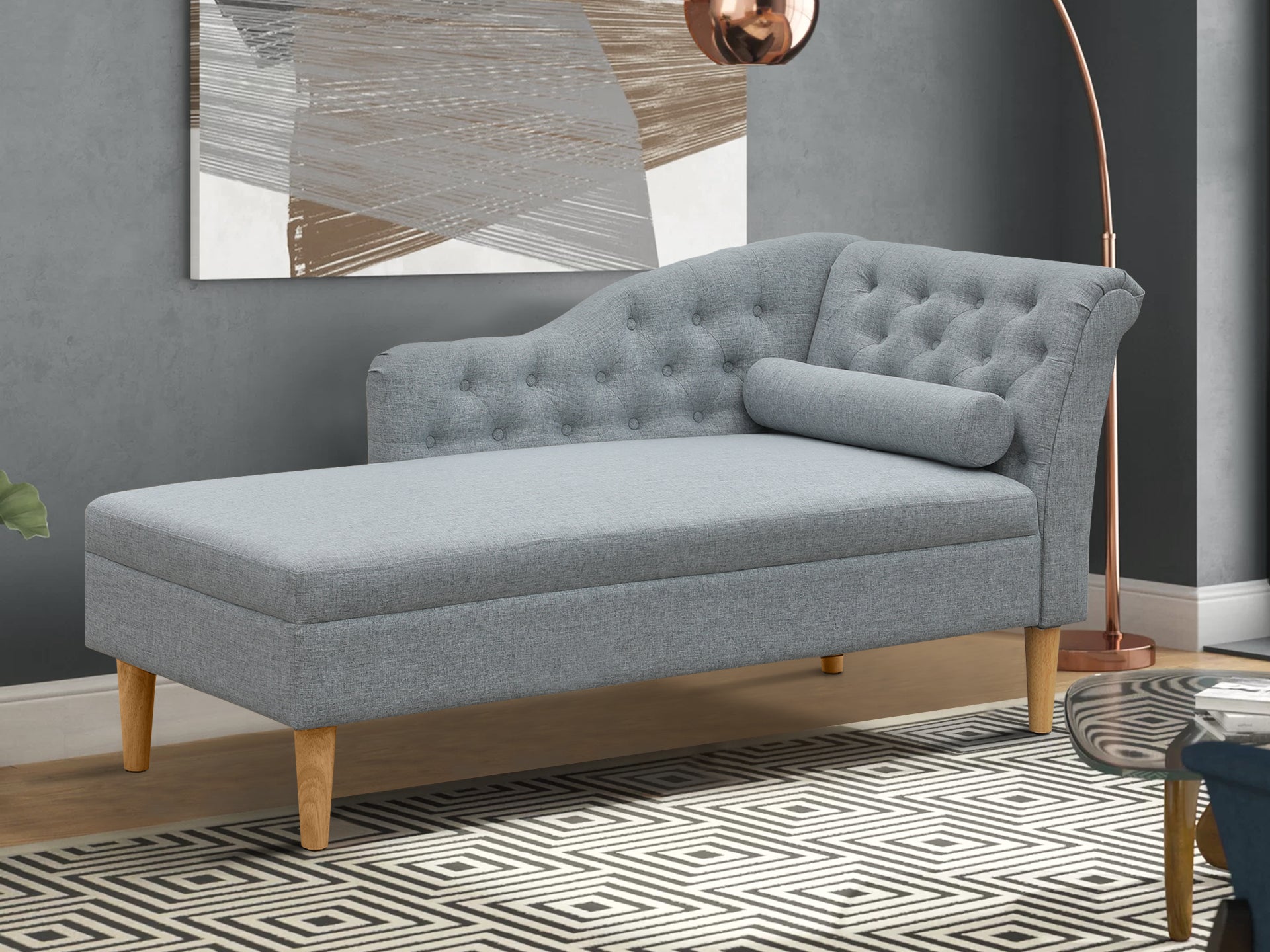 Florence Chaise Lounge Sofa - Grey