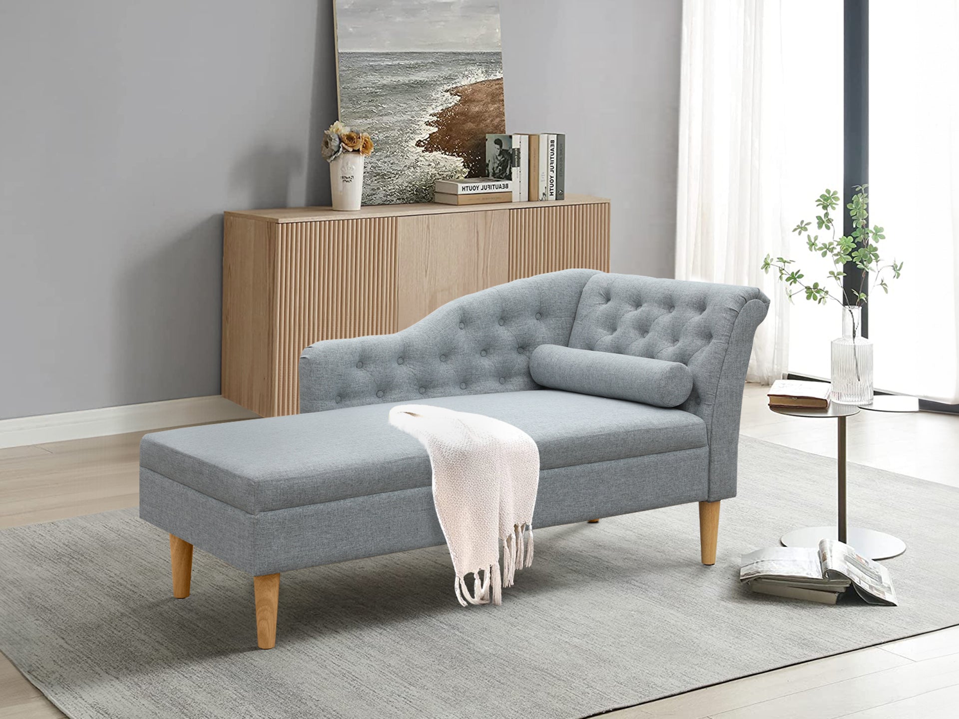 Florence Chaise Lounge Sofa - Grey