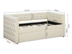 Anzer Single Trundle Bed Frame - Beige