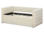 Anzer Single Trundle Bed Frame - Beige