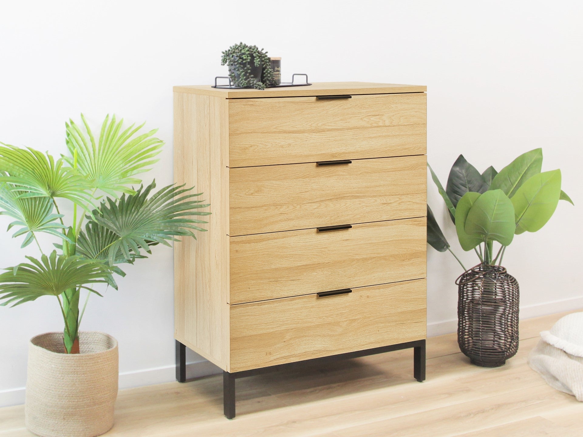 Ocala Tallboy 4 Drawer Chest Dresser - Oak