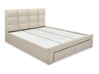 MUSALA King Bed Frame with Storage - BEIGE