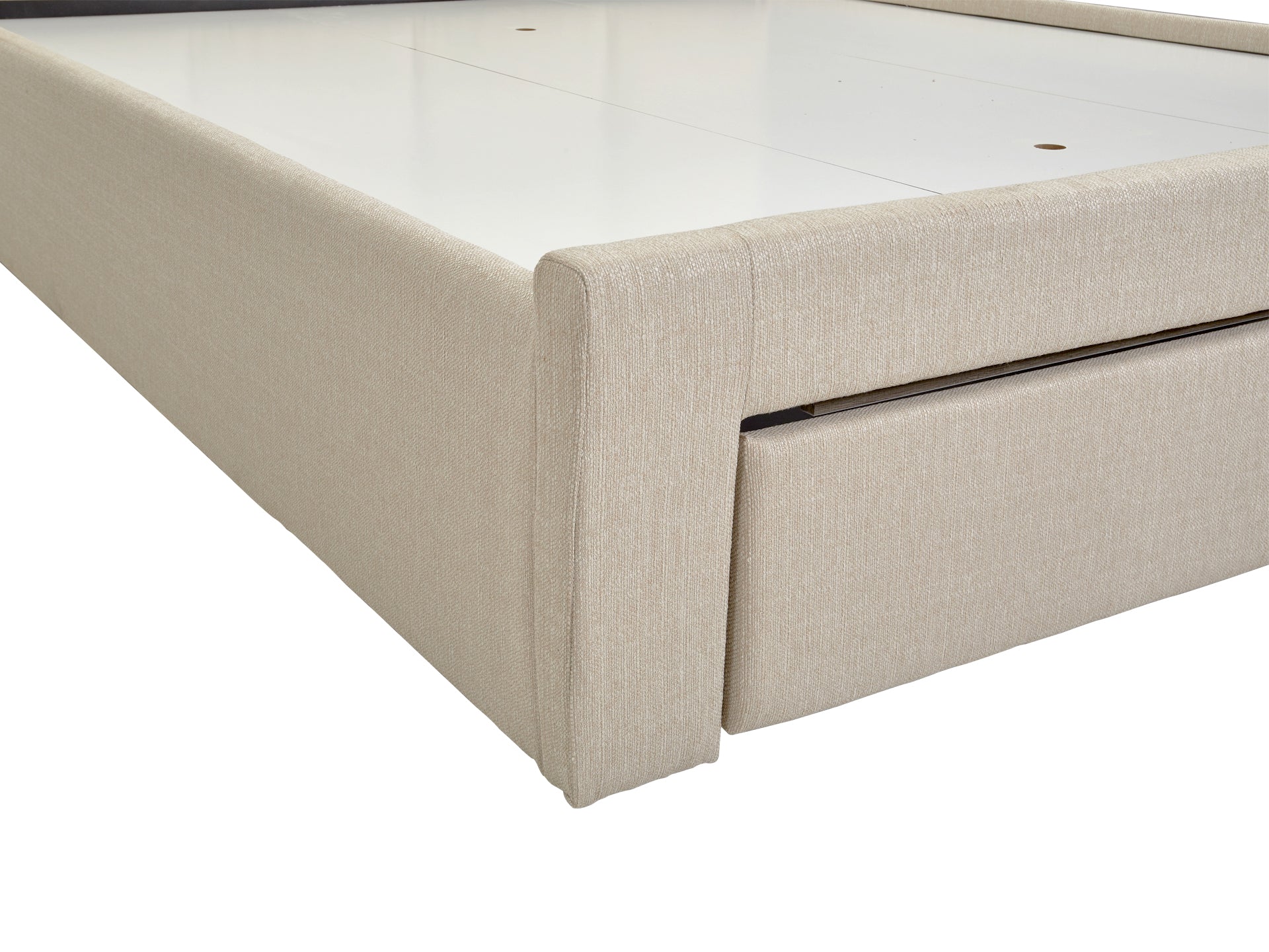 MUSALA King Bed Frame with Storage - BEIGE