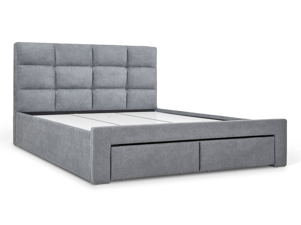 MUSALA King Bed Frame with Storage - DARK GREY