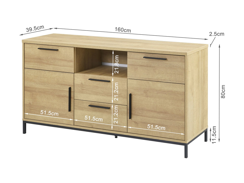 Kaden Sideboard Buffet Table - Oak