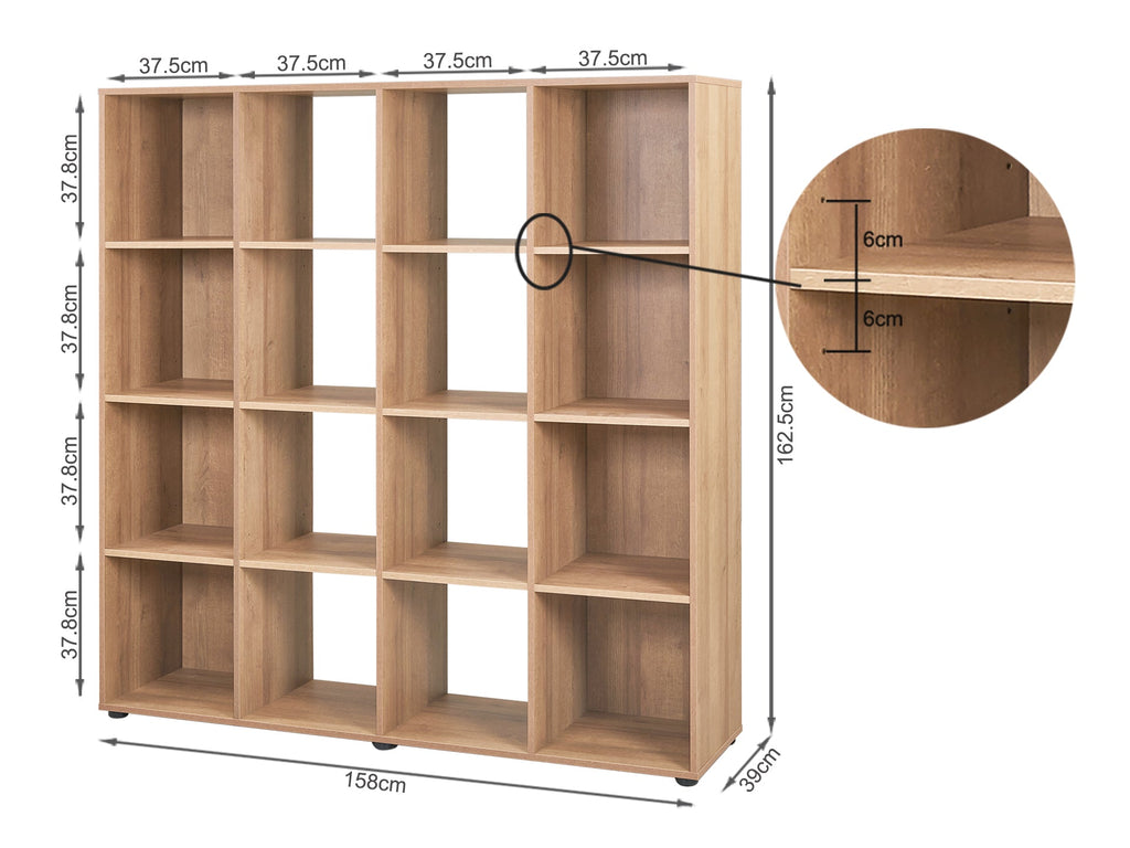 Chad Wooden Bookshelf - Oak