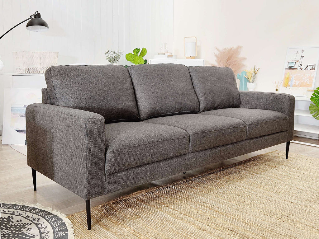 Toronto 3 Seater Fabric Sofa - Dark Grey