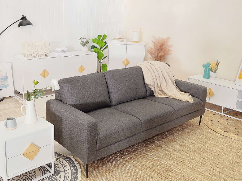 Toronto 3 Seater Fabric Sofa - Dark Grey