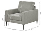 Toronto Occasional Fabric Chair - Light Grey