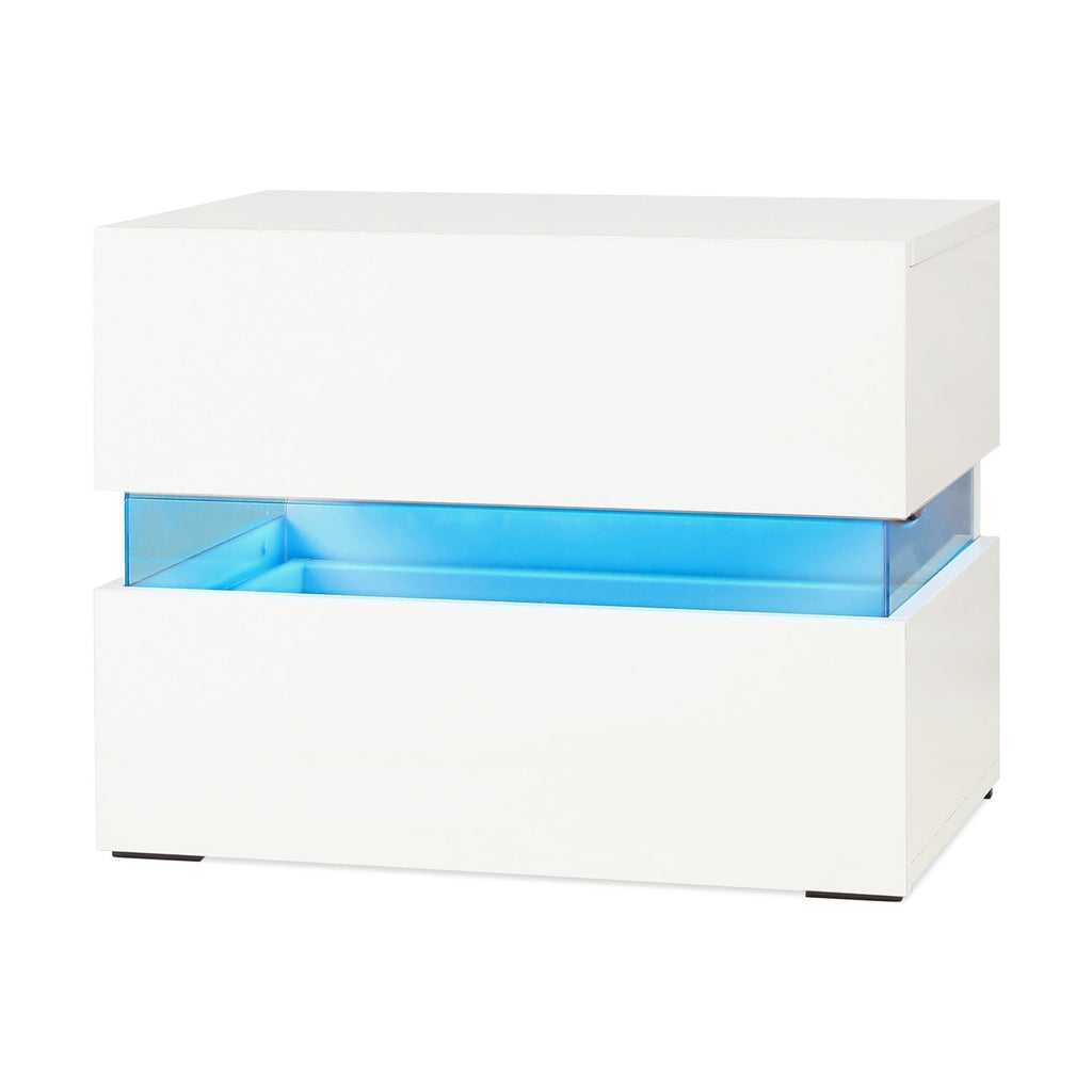 Zion LED Bedside Table - White