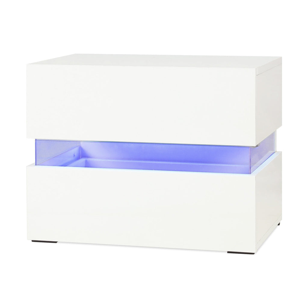 Zion LED Bedside Table - White