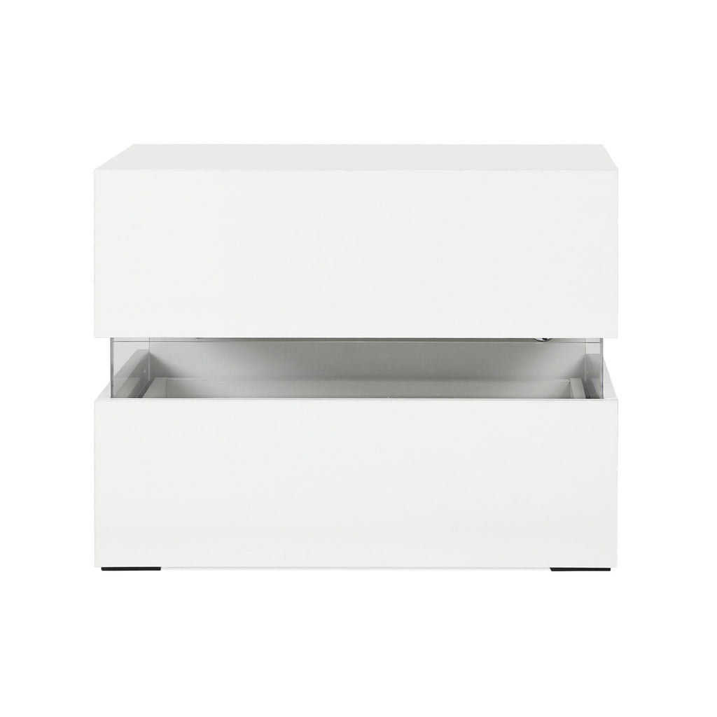 Zion LED Bedside Table - White