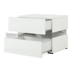 Zion LED Bedside Table - White