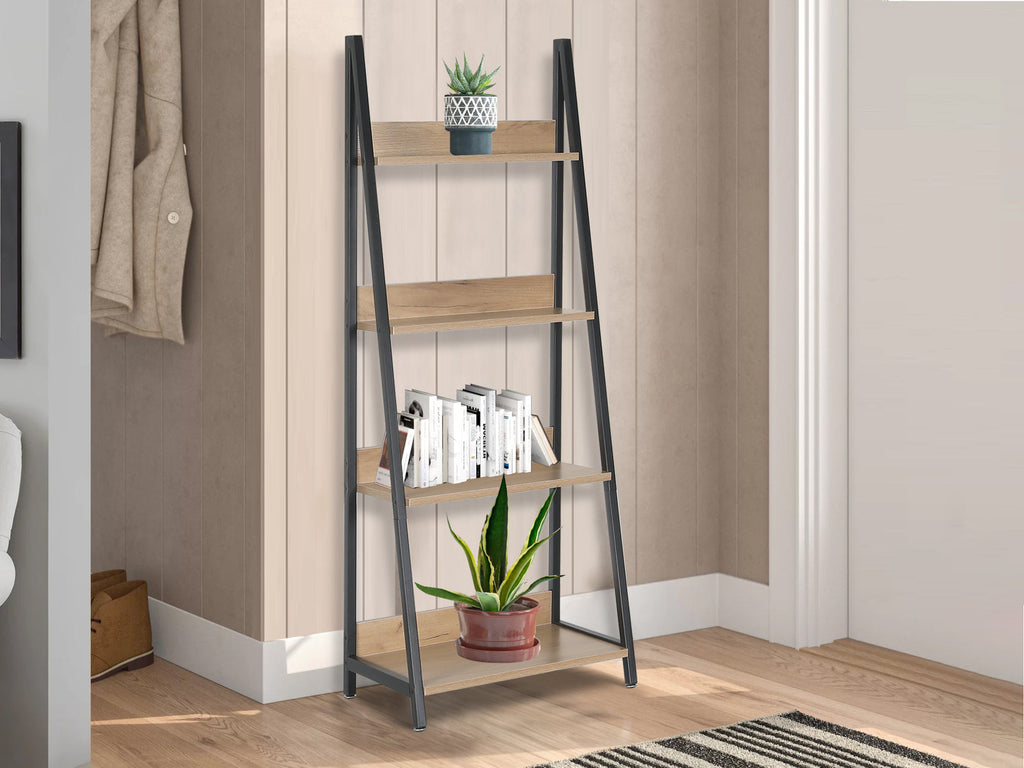 ONEGA 4 Tier Ladder Shelf - Oak