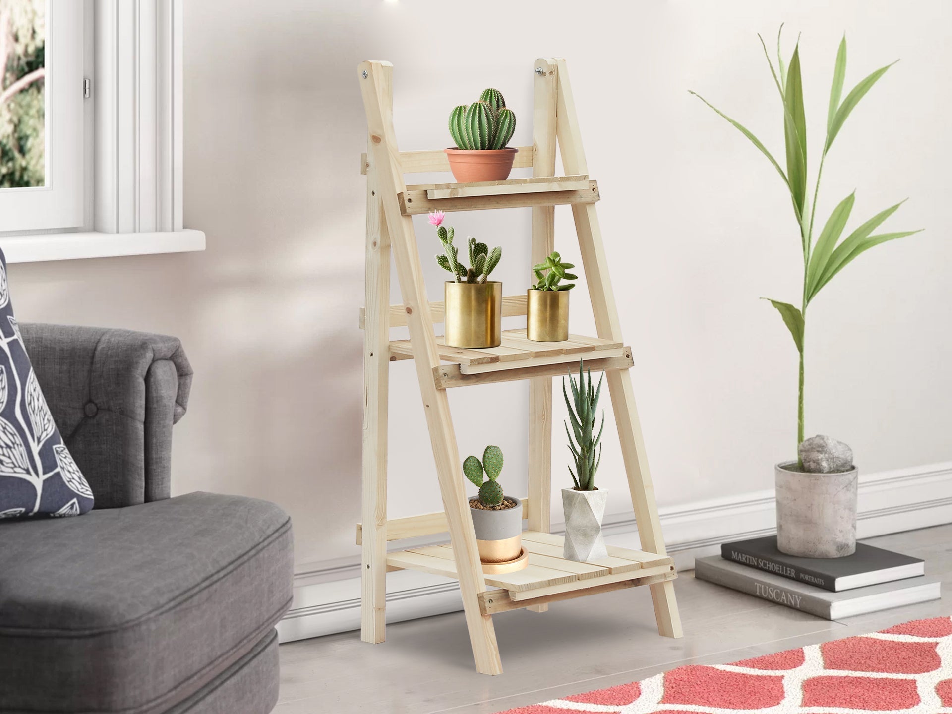 Balaton Ladder Planter Stand 40cm - Oak