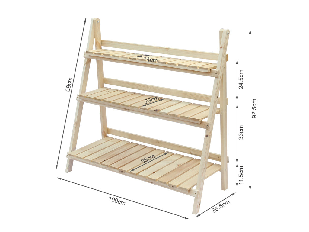 Balaton Ladder Planter Stand 100cm - Oak
