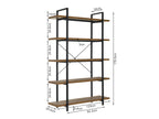 ASSAL 5 Tier Bookshelf - Oak