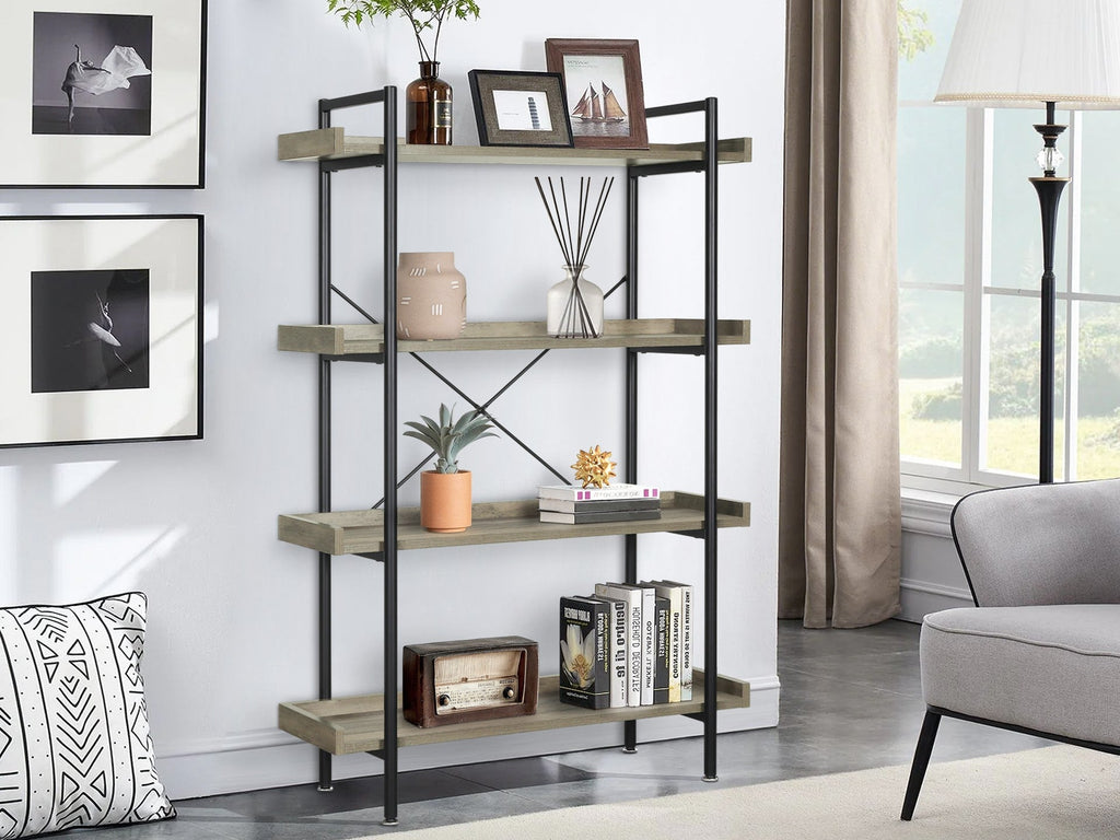 Rudolf 4 Tier Bookshelf - Oak