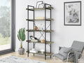 RUDOLF 5 Tier Bookshelf - Oak