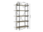 RUDOLF 5 Tier Bookshelf - Oak