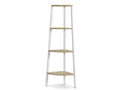 Tai 4 Tier Wooden Corner Bookshelf - Oak + White