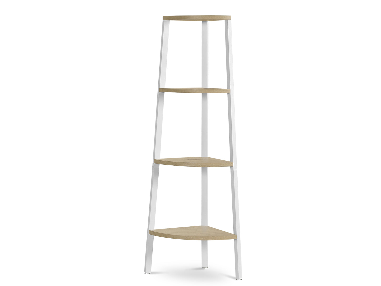 Tai 4 Tier Wooden Corner Bookshelf - Oak + White