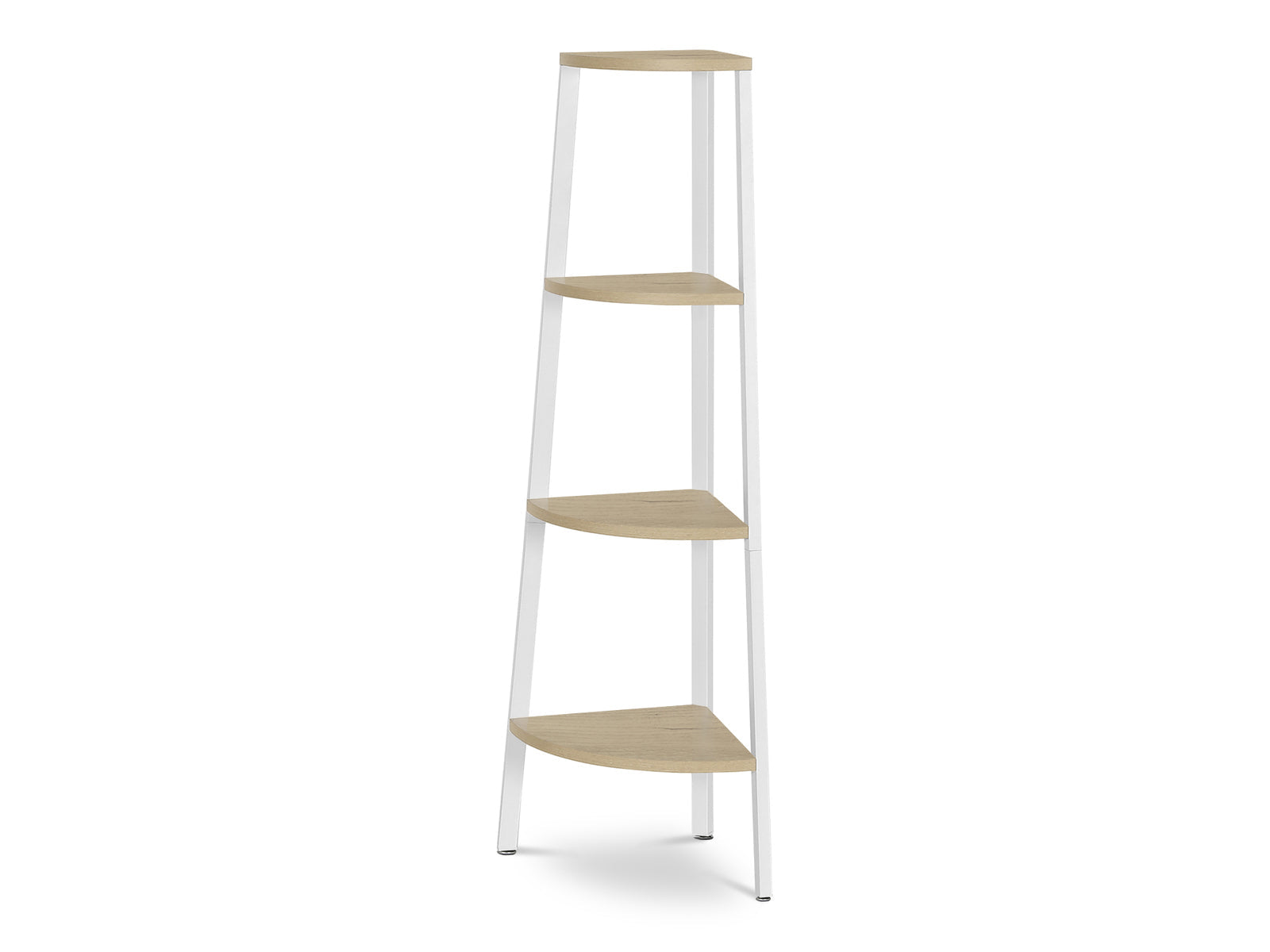 Tai 4 Tier Wooden Corner Bookshelf - Oak + White