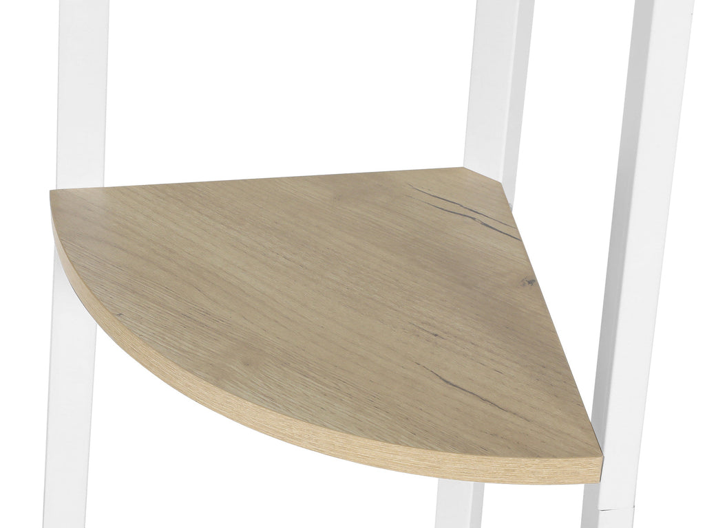 Tai 4 Tier Wooden Corner Bookshelf - Oak + White