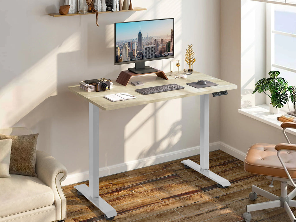 BENNIE 120CM Dual Motor Electric Standing Desk - BEIGE