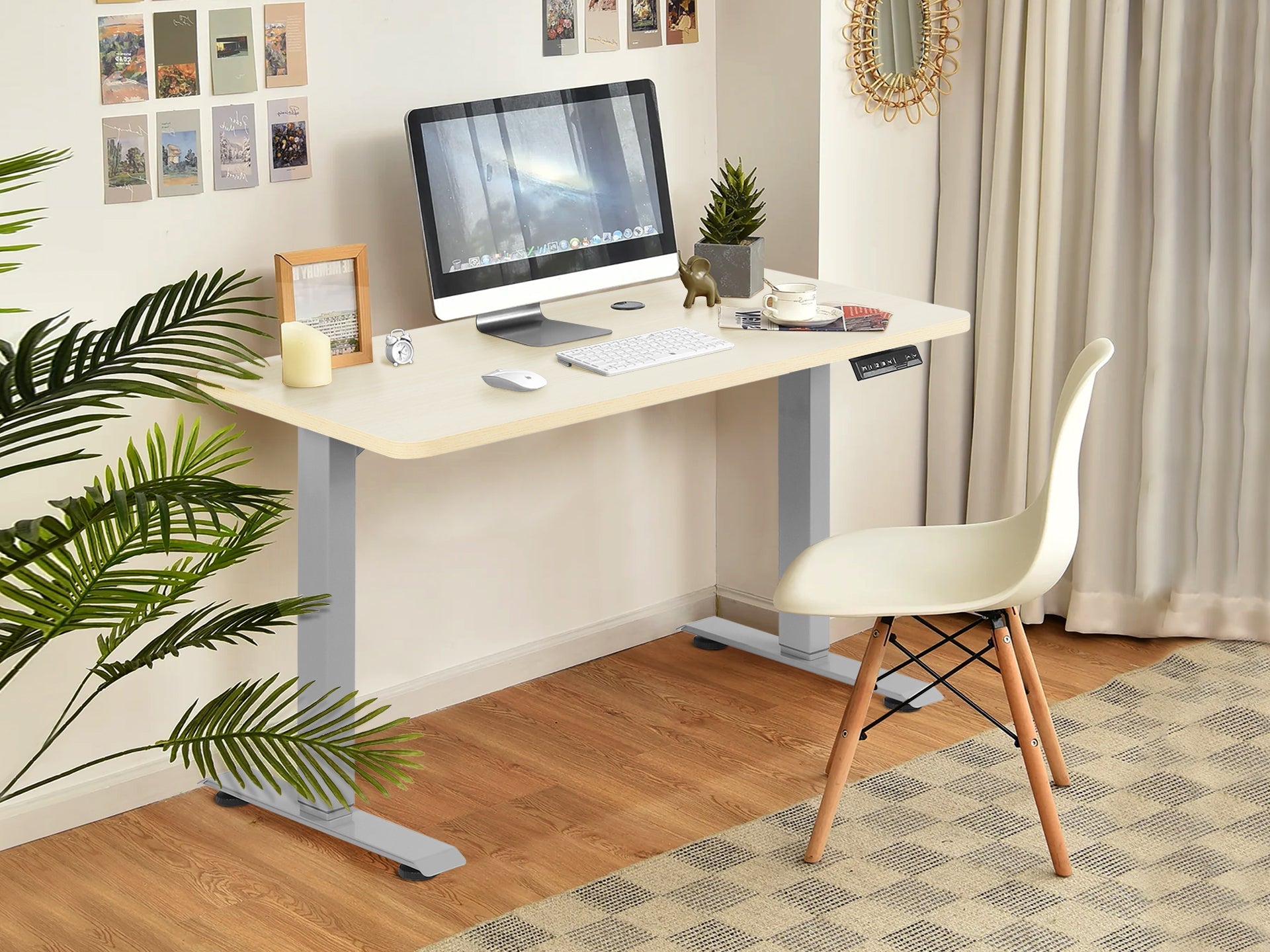 Bennie 140CM Dual Motor Electric Standing Desk - Beige