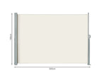 Toughout 1.8m x 3m Retractable Side Awning Screen Shade - Beige