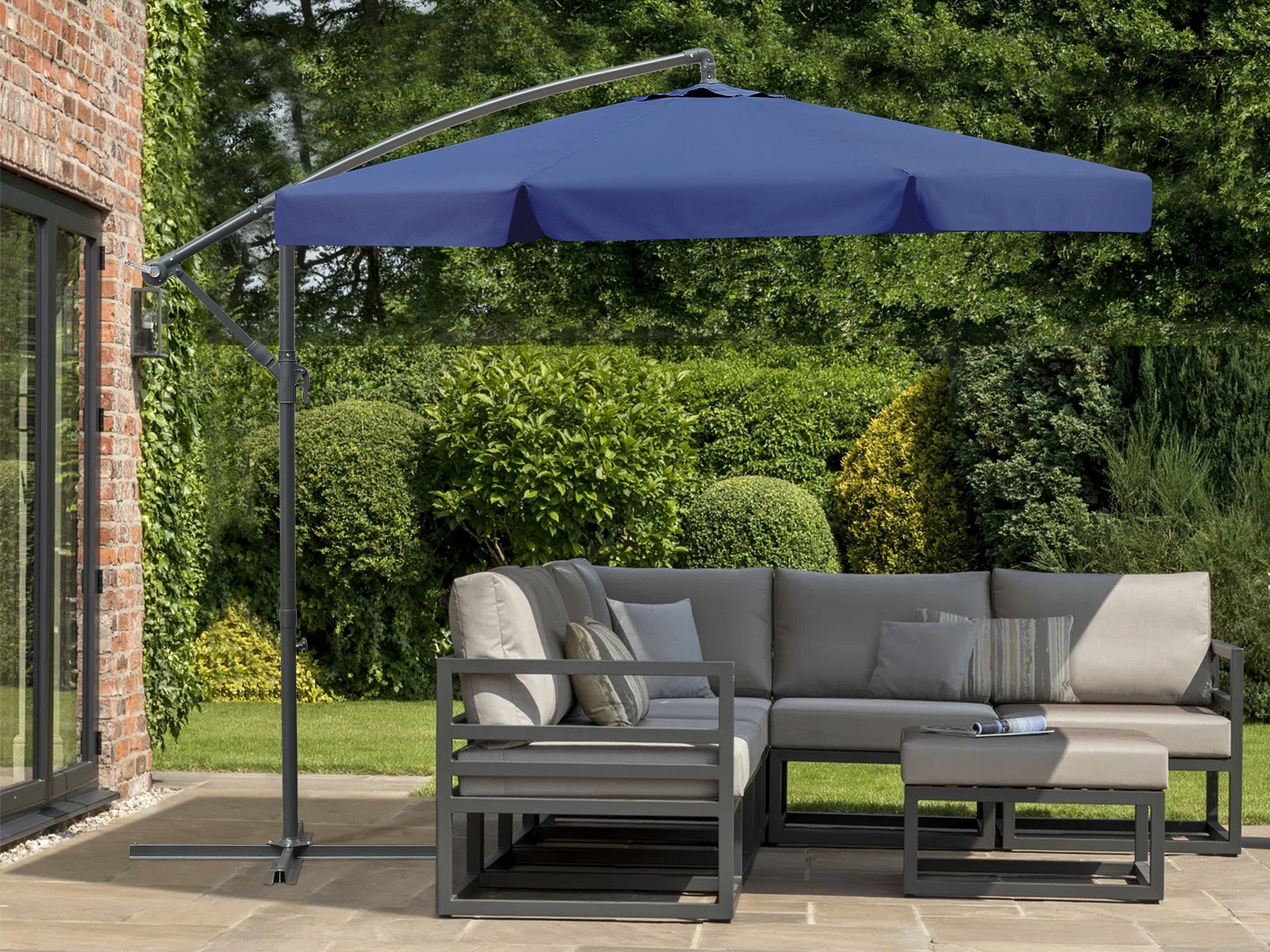 Toughout Puriri Outdoor Cantilever Umbrella 3m - Navy