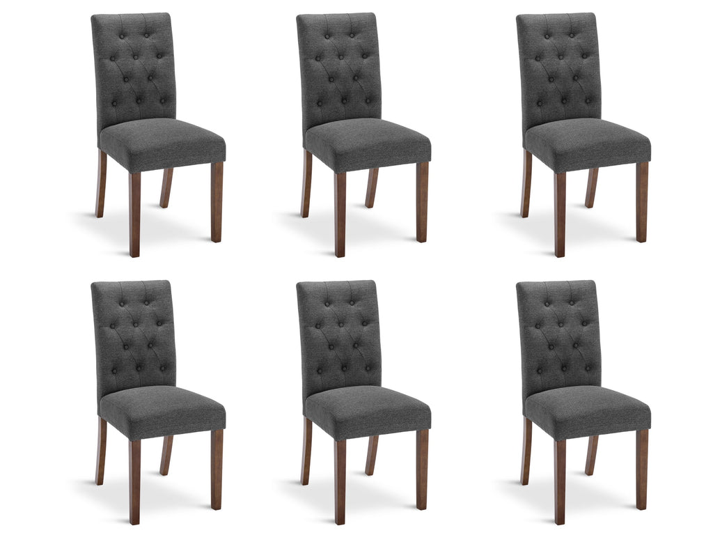 Lucia 6 Piece Upholstered Dining Chair - Dark Grey