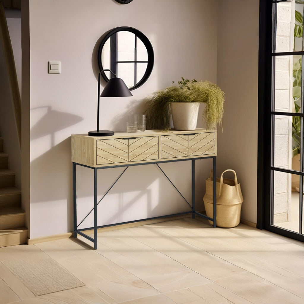 Crovo Wooden Console Table - Natural