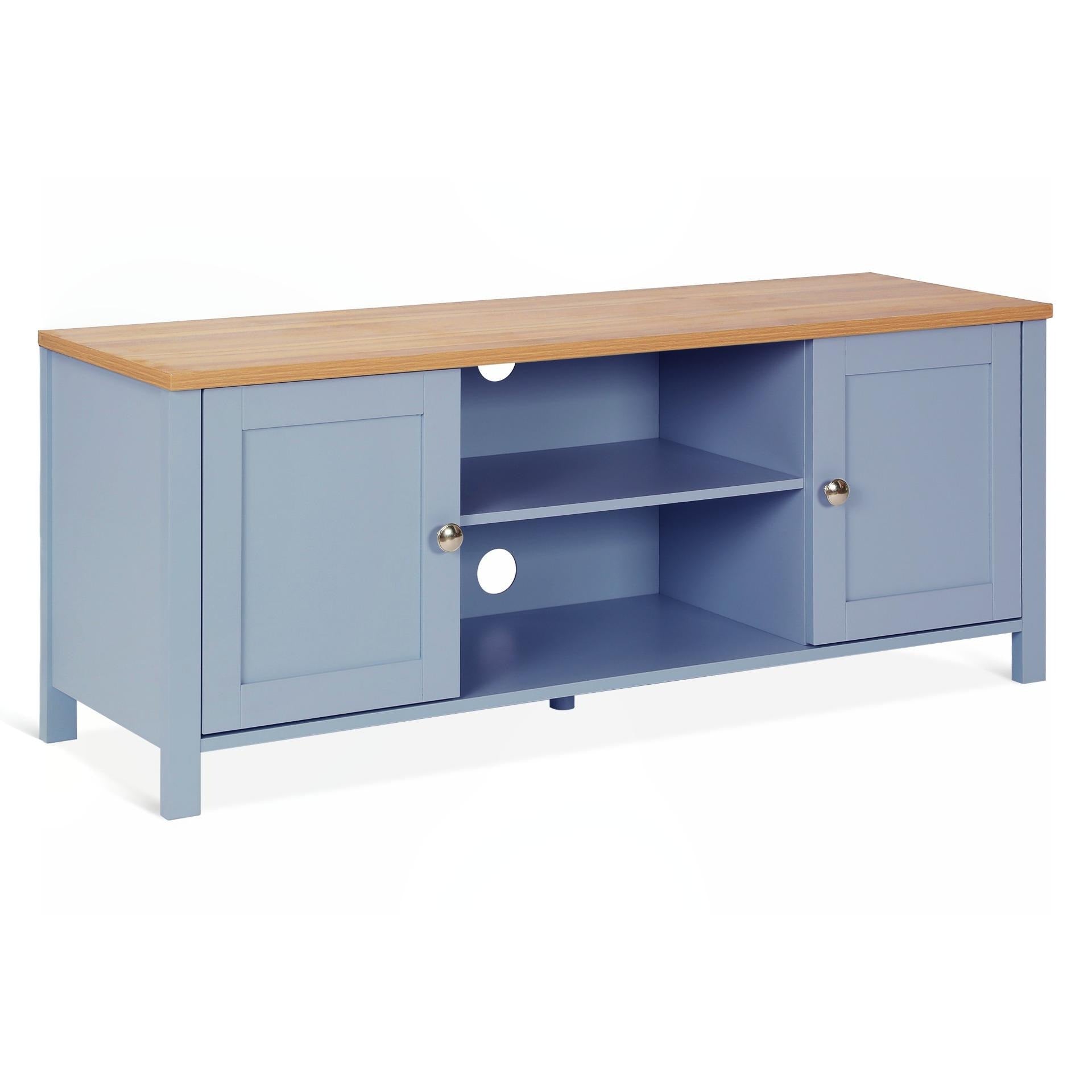 Atlas Wooden 1.2m Entertainment Unit - Blue Grey