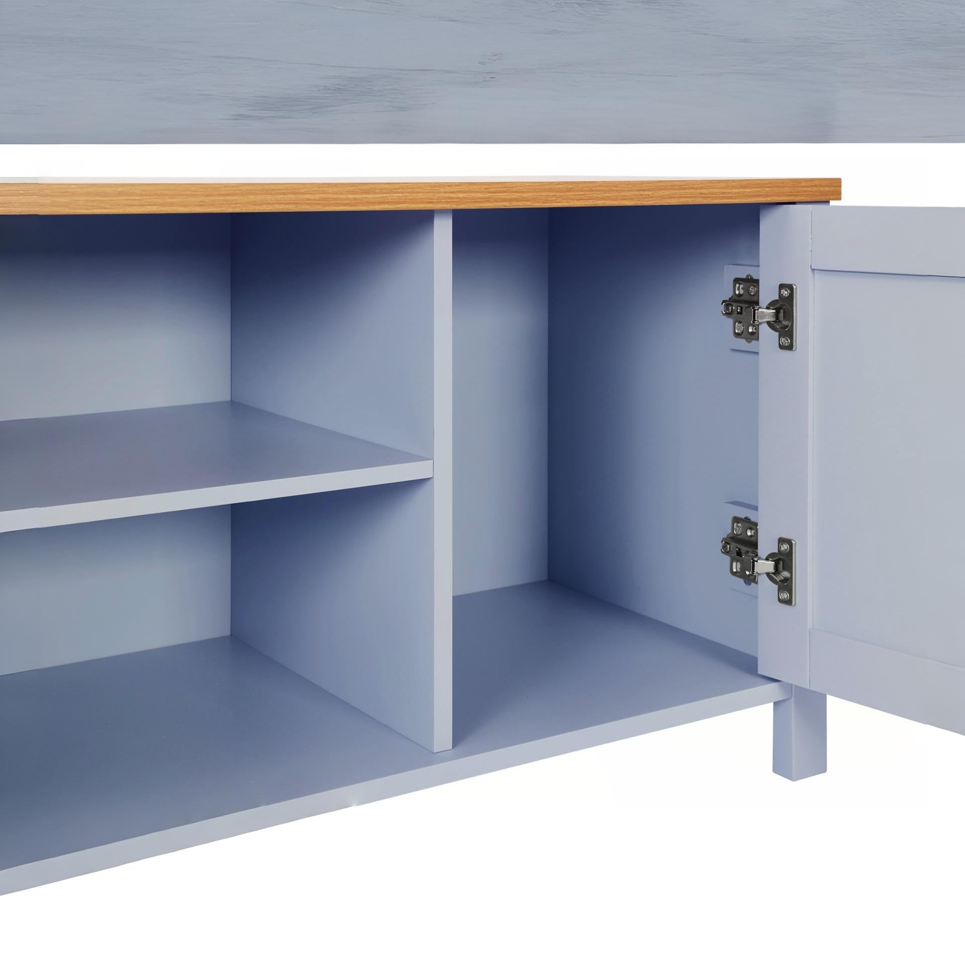 Atlas Wooden 1.2m Entertainment Unit - Blue Grey