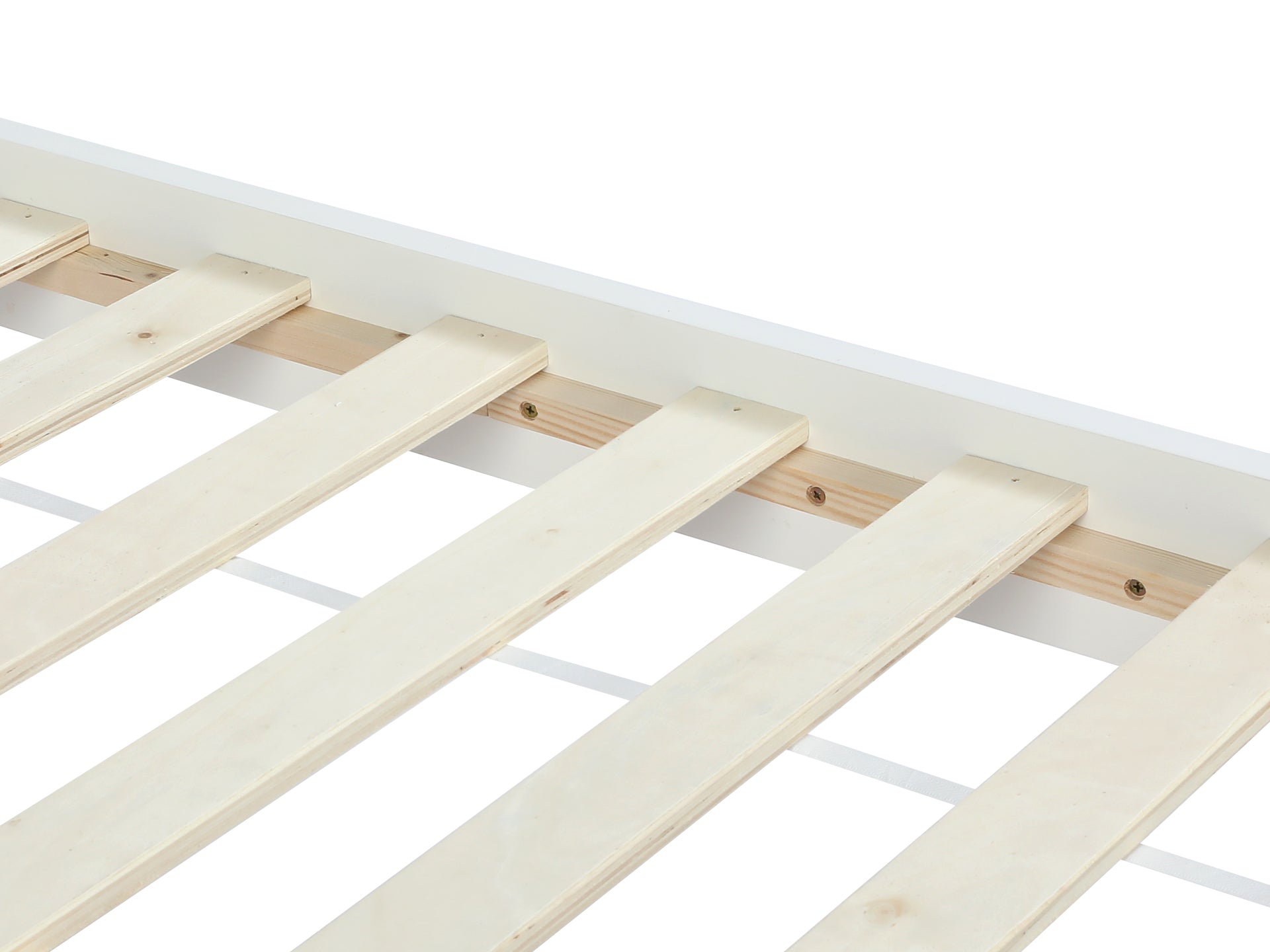 Castor Double Wooden Bed Frame - White