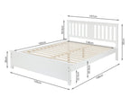 Castor Double Wooden Bed Frame - White