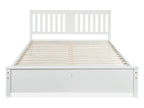 Castor Queen Wooden Bed Frame - White