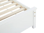 Castor Queen Wooden Bed Frame - White
