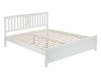 Castor Queen Wooden Bed Frame - White