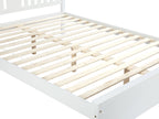 Castor Queen Wooden Bed Frame - White
