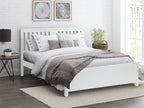 Castor Queen Wooden Bed Frame - White