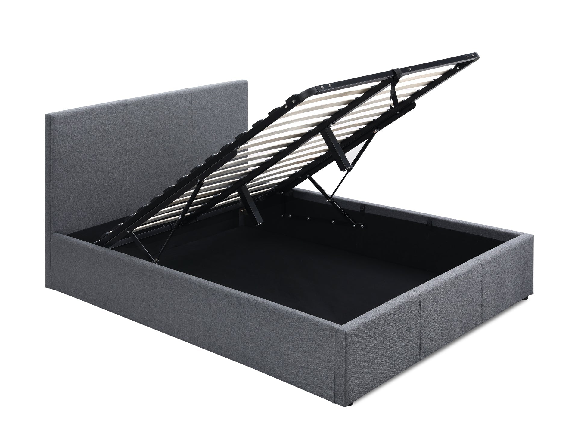 Carbine Double Gas Lift Storage Bed Frame - Dark Grey