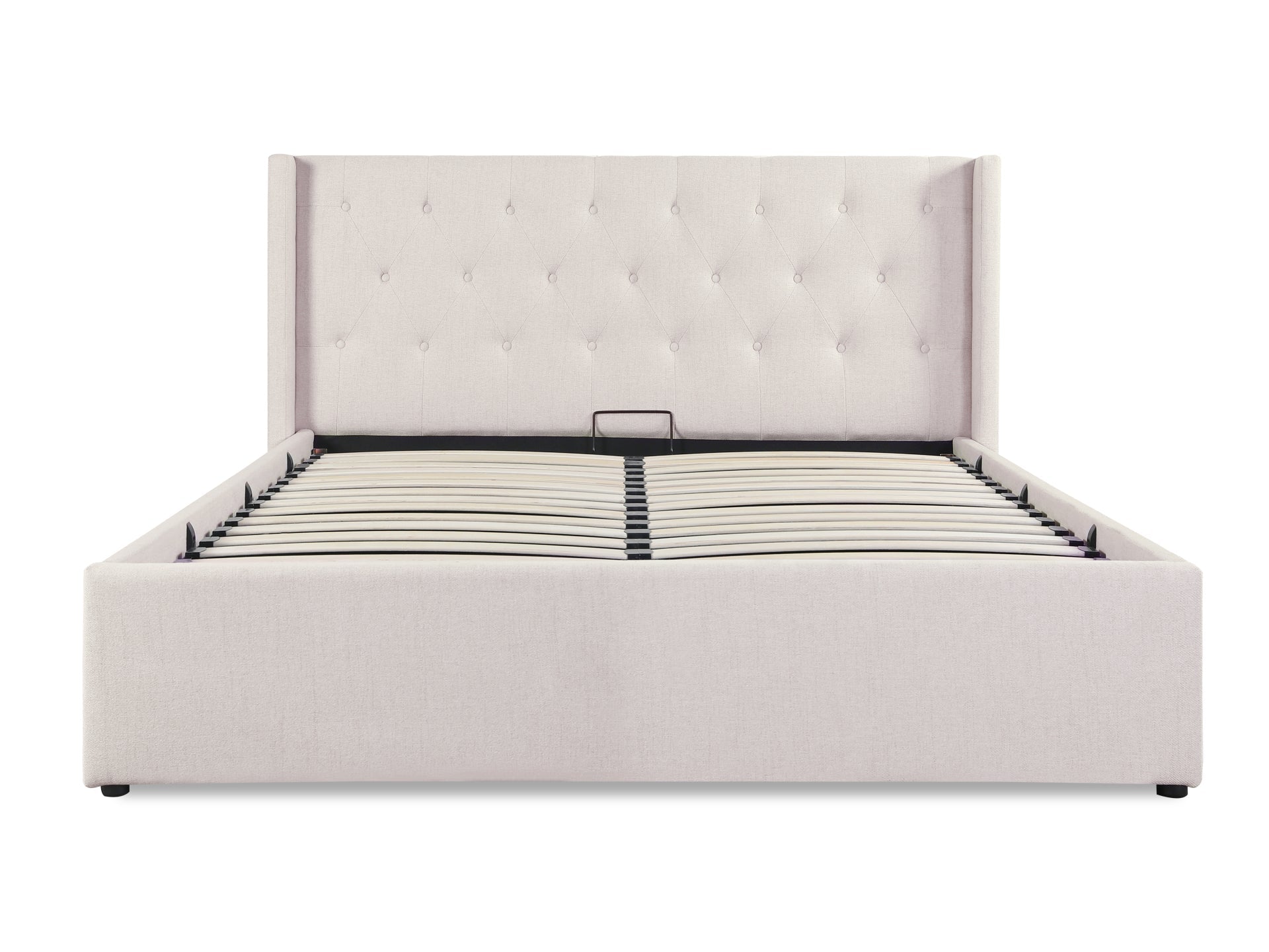 Johnson Queen Gas Lift Storage Bed Frame - Beige