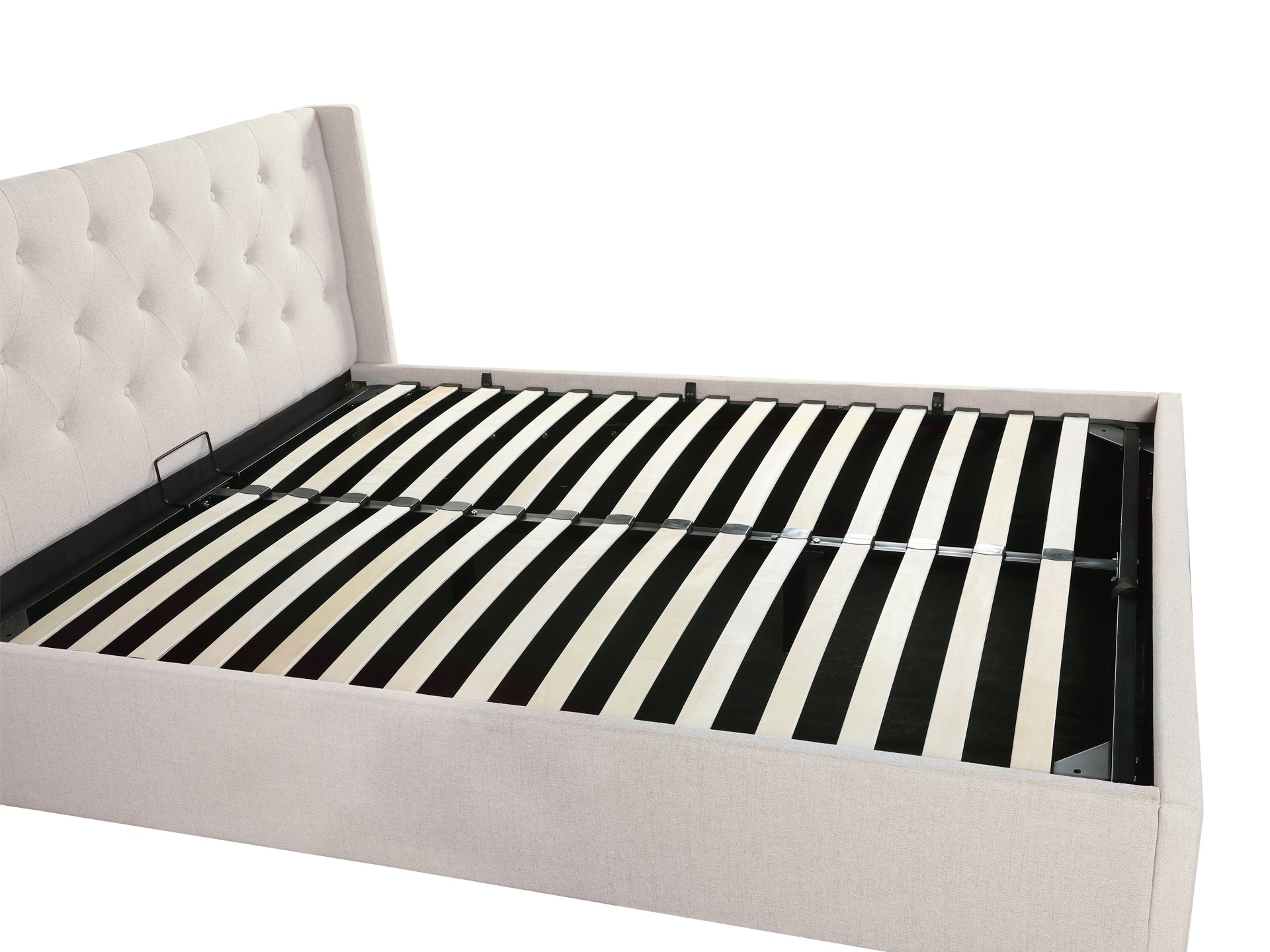 Johnson Queen Gas Lift Storage Bed Frame - Beige