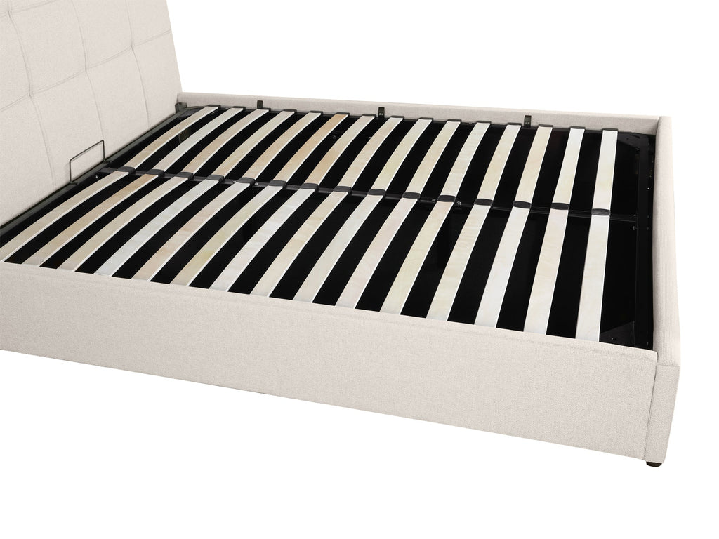 Torbert Queen Gas Lift Storage Bed Frame - Light Grey