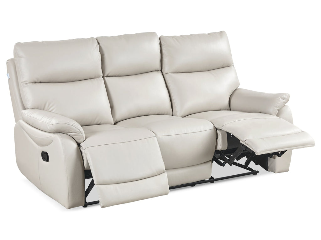 Charlton Leather 3 Seater Recliner Sofa - Beige