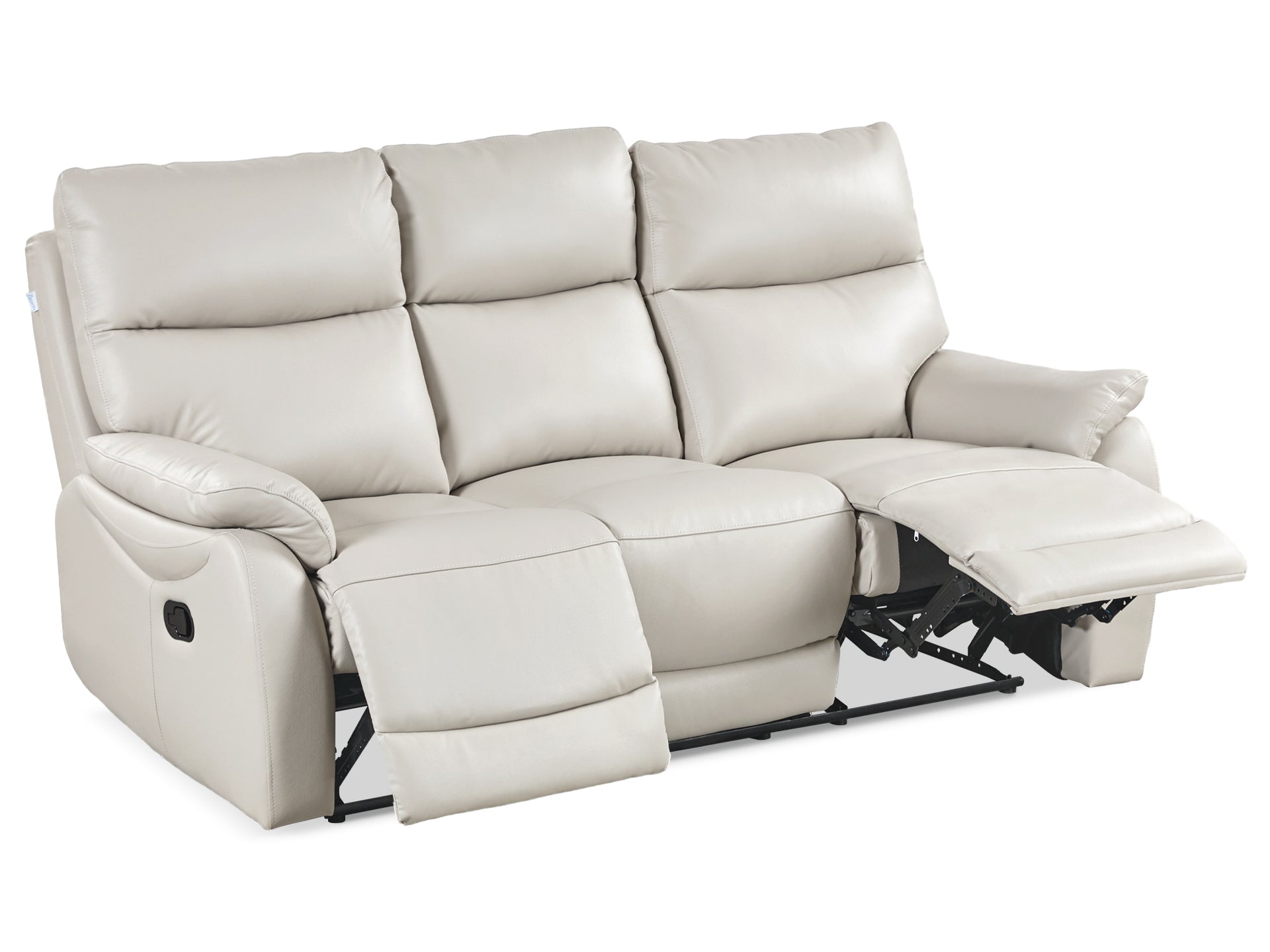 Charlton Leather 3 Seater Recliner Sofa - Beige