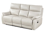 Charlton Leather 3 Seater Recliner Sofa - Beige